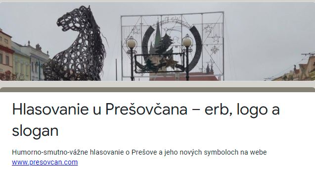 Hlasovanie u Prešovčana č. 01 – erb, logo, slogan